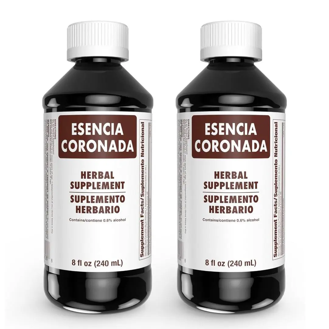 ESENCIA CORONADA Herbal Relaxation Supplement | 8 fl oz | 1-Pack | Licorice root & passion flower blend for stress relief, sleep & digestive support  2 PACK