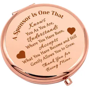Appreciation Gift Compact Makeup Mirror Addiction Recovery Gift Confirmation Sponsor Gifts AA Sponsors Gifts Thank You Presents For Women Pocket Makeup Mirror Christmas Birthday