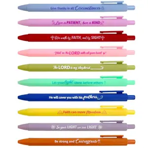 10-Pack Religious Theme Ballpoint Pens, Jesus Card Bible Verse Pens, Christian Gift Set, Ideal for Classroom, Church, Easter Party Gifts