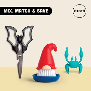 OTOTO Everyday Cooking Essentials Bundle | Scissors - Dish Brush - Spoon Holder - Measuring Spoons - Tea Infuser | TikTok Kitchen Finds