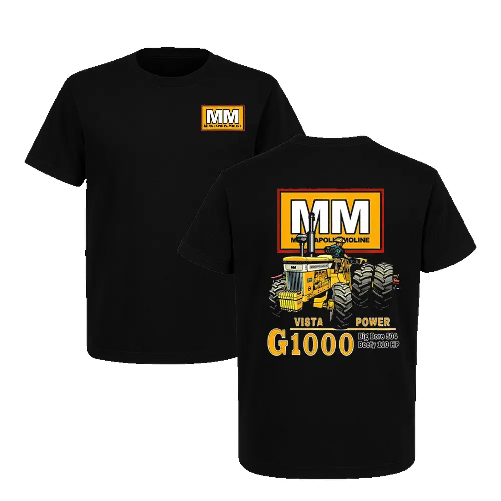 Vintage Minneapolis-Moline G1000 Vista Short-Sleeve Round Neck T-Shirt - Classic Antique Tractor Graphic Top - Retro Farm Machinery Streetwear Gift, Shortsleeve, Tshirt