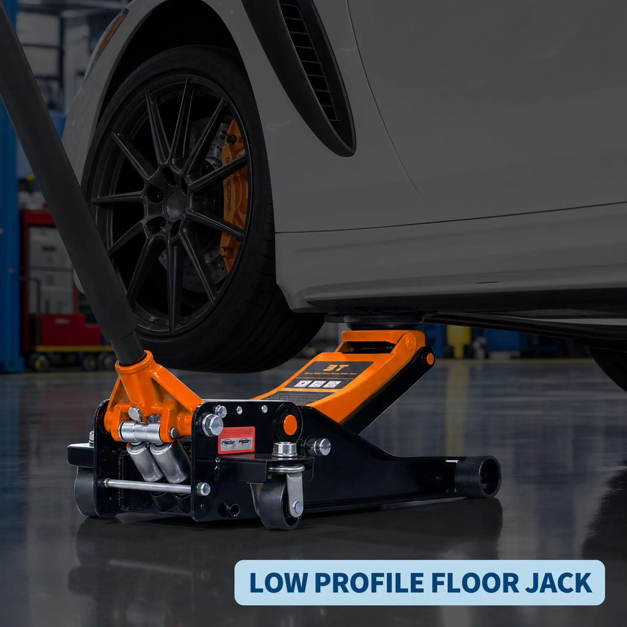 Garvee 3-Ton Low-Profile Hydraulic Floor Jack with Dual-Piston Quick Lift - Heavy-Duty Steel Car Jack for SUV, Truck & Sedan - Lifting Range 2.95"-15.35"