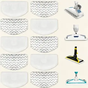Washable Steam Mop Pads 10 Pack For Bissell Powerfresh Steam Mop Replacement Pads Compatible With Models 1940 1806 2685A Deluxe Pet Lift-Off Plus Slim Scrubbing Reusable Refill Pads For Steam Cleaners