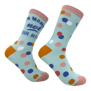 Women's Im Mommy Not Your B Socks Funny Offensive Mothers Day Novelty Footwear Funny Graphic Socks Comfortable Fitted Spandex Cotton