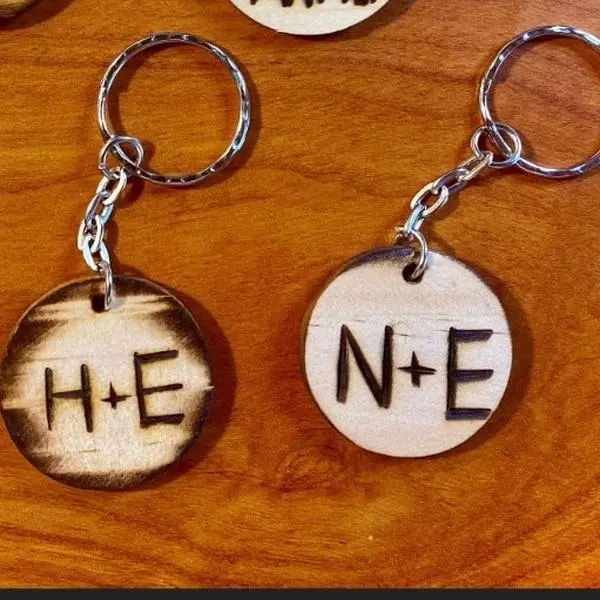 Customized Wood Keychains - Custom Burnt Letters