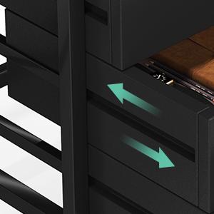 Tribesigns Computer Desk with 5 Drawers, Home Office Desks with Reversible Drawer Cabinet Printer Stand, Industrial PC Desk with Storage, Rustic Study Writing Table Workstation for Small Spaces, Black