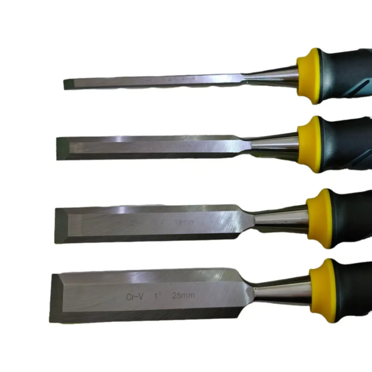 Carpenter’s chisel set — through-hole handle, flat chisels, square ...