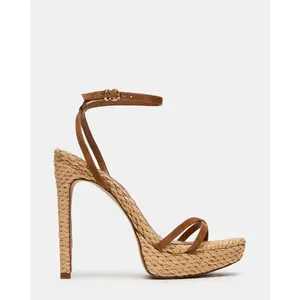 Steve Madden JUNI CHESTNUT SUEDE RAFFIA