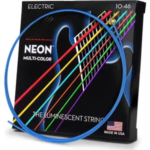 HI-DEF NEON - Multi-Color  Plated/Nickel Plated Electric Guitar , 10-46 (NMCE-10)