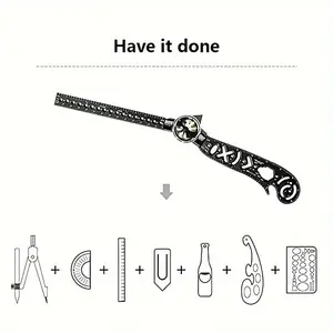 4pcs Magnetic Drawing Compass Set, Multi-Functional Engineering & Drafting Rulers, Ideal for Office Use, Essential Office Supplies