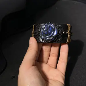 Copper Wire-Wrapped Labradorite Rose Bracelet
