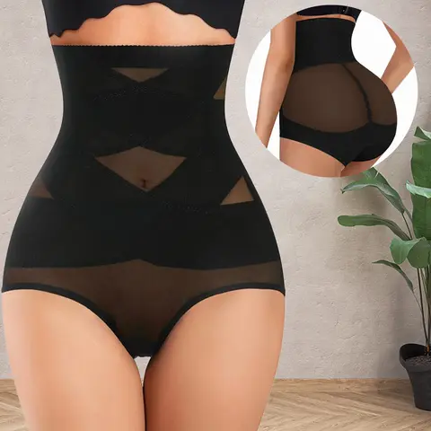 Womens' Tummy Control High Waist Trainer Body Shaper High-Waisted Shapewear Tummy Control Shorts, Faja body shaper, underwear for women Womenswear Compression, Womenswear, Compression, Abdominal Belt, Basic, Black, Minimalist