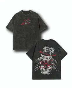 Choso Blood Manipulation JJk Jujutsu Kaisen Anime Manga 2 Sided Washed T-shirt Streetwear Graphic Tee Vintage Distressed Menswear Tops
