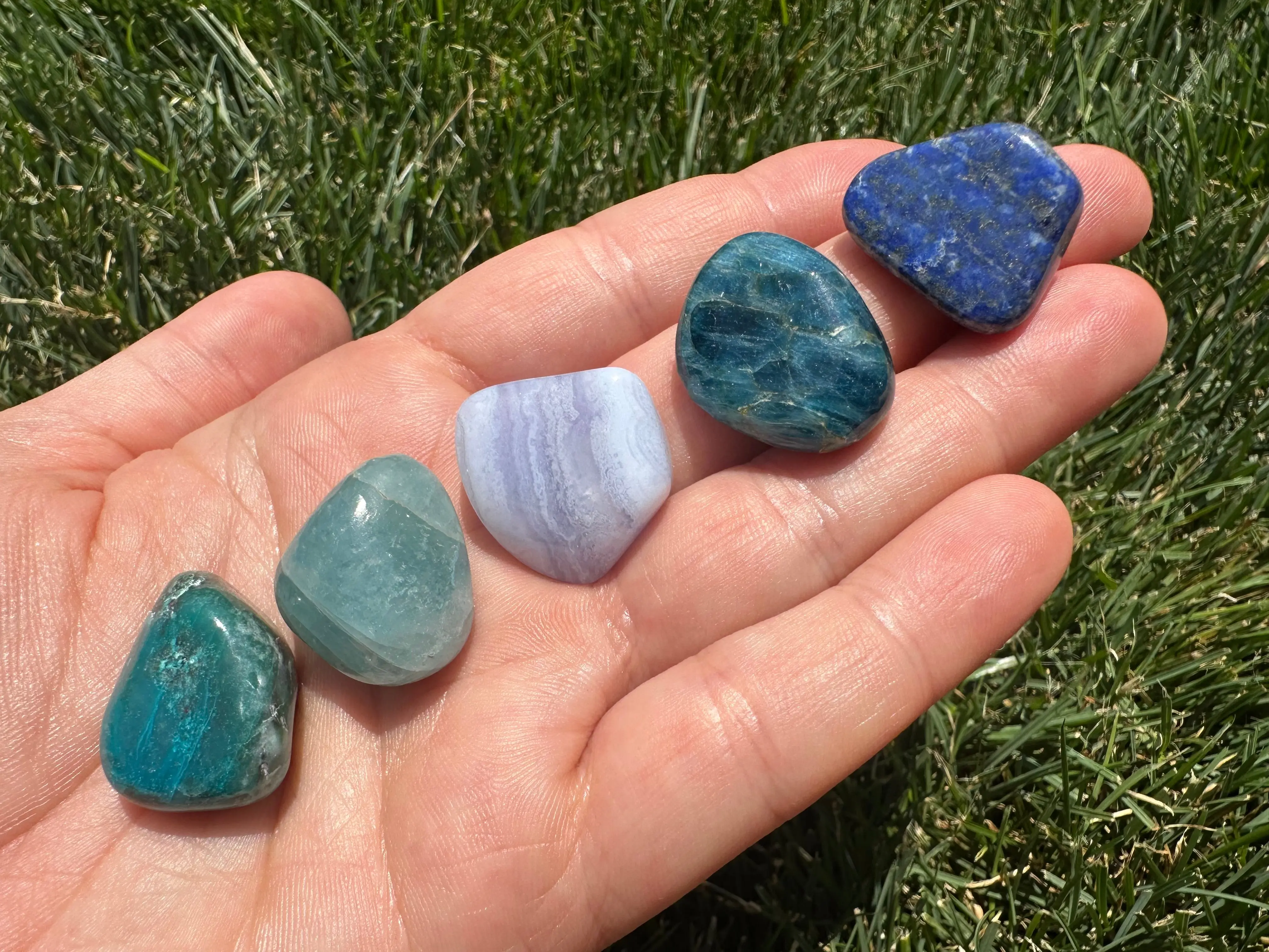 New Moon Beginnings Communication Stone Set (Tumbled) - Assorted Colors in Natural Stone Form