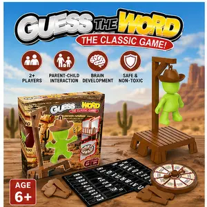Guess The Word Hanging Man Board Game for Kids Family Party Tabletop Toy Educational Spelling Alphabet Learning Game Parent Child Interactive Birthday Gift Hangman Board Game