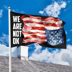 Upside Down American Flag Gift Anti Tr^mp House Flag We Are Not Ok Flag Fdt Home Decoration Resist Flag Protest Yard Flag Anti Maga