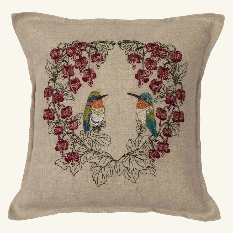 Hummingbird Hearts Pillow, from Coral & Tusk
