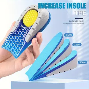 RooRuns TPE Half Insole with Silicone Gel - 0.39-1.18" Height Increase - Invisible for Men & Women Footwear - Comfortable & Distortion-Free