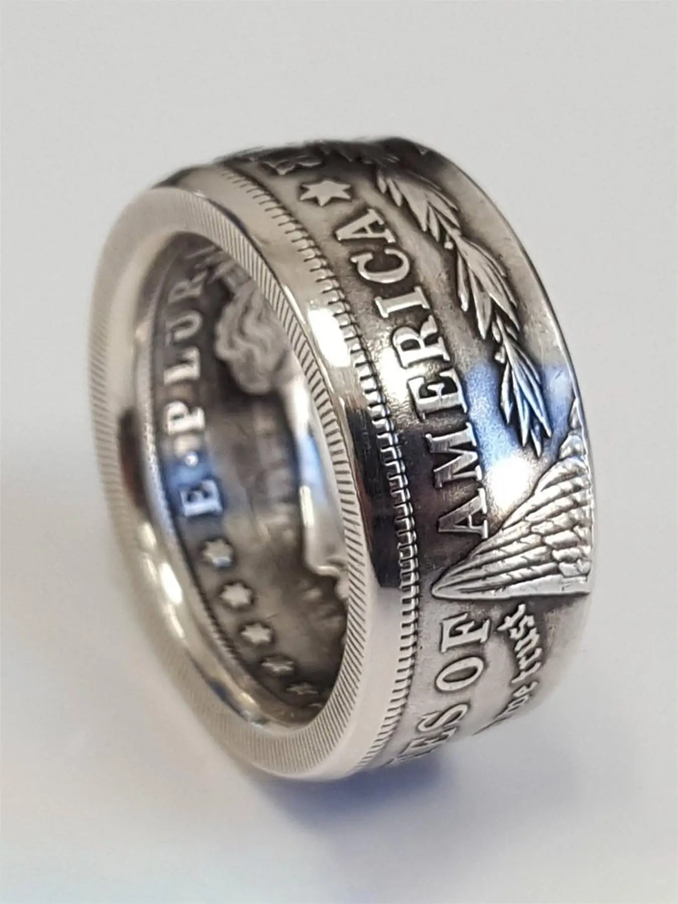 Vintage Letter Pattern Metal Textured Affirmation Ring, Men's Fashion Streetwear Jewelry Band Ring for Party & Daily Wear, Vintage Ring for Men Party