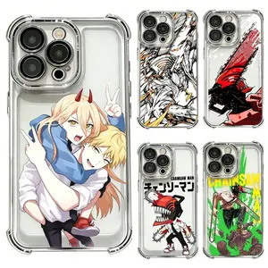 Anime Chainsaw Man Art Phone case For iPhone 17 promax 16 15 14 13 12 11 Pro Plus Air & Samsung S26 S25 S24 S23 S22 FE Ultra Plus EDGE- Anti-fall Transparent Top Fan's Case shockproof soft silicone tpu Cover as Perfect Gift Get Ready for Halloween