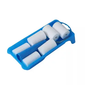 Mister Rui Foam Paint Roller, 2 Inch Mini Paint Roller Kit 10 Pack, Touch Up Small Paint Roller for Painting Wall, Door, Cabinet,Blue Sponge Set 2 Inch, Includes 1 Stand, 1 Plate, 6 High-Quality Sponges, Durable & Efficient Cleaning Tools