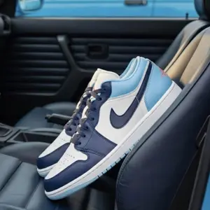 Nike Air Jordan 1 Low Sail Blue Chill  553558-149 Fashion Sneakers New