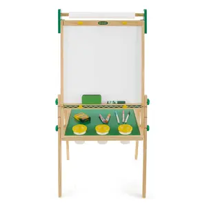 Crayola Kids Dual Sided Wooden Art Easel with Chalkboard and Dry Erase Supplies Crayola Kids Dual Sided Wooden Art Easel with Chalkboard and Dry Erase Supplies