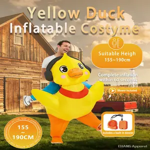 Adult Inflatable Costume Suit Dj Duck Ride for Carnival Christmas Easter Halloween Party Celebration, Full Body Set No Size Measurement Needed