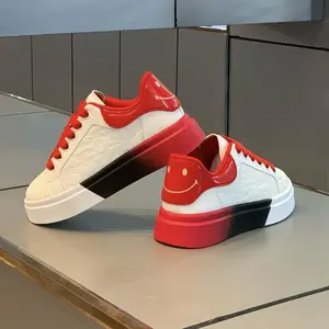 Men's daily outdoor sports shoes, breathable, multifunctional platform sports shoes, with red and white stripes, perfectly showcase youthful vitality.