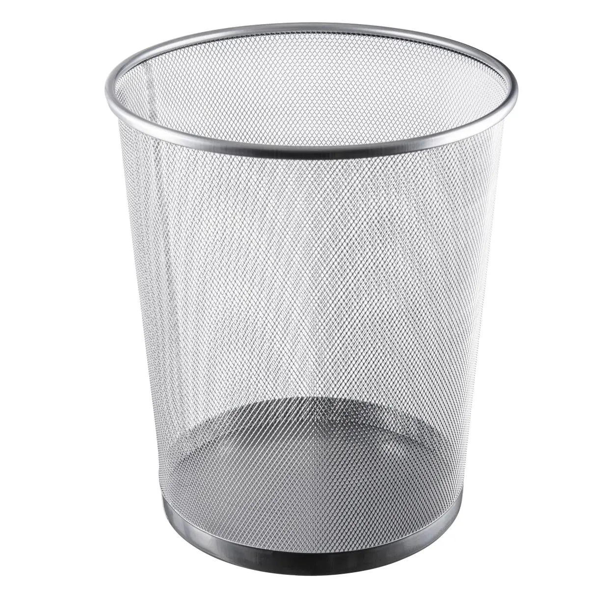 YBM HOME Round Steel Mesh Garbage Can, 4.75 Gal Silver Waste Bin for Bathroom & Office, Ventilated Design Prevents Build-up of Moisture, Garbage Can For Bathroom, Kitchen Waste Bins, Metal Trash Bin