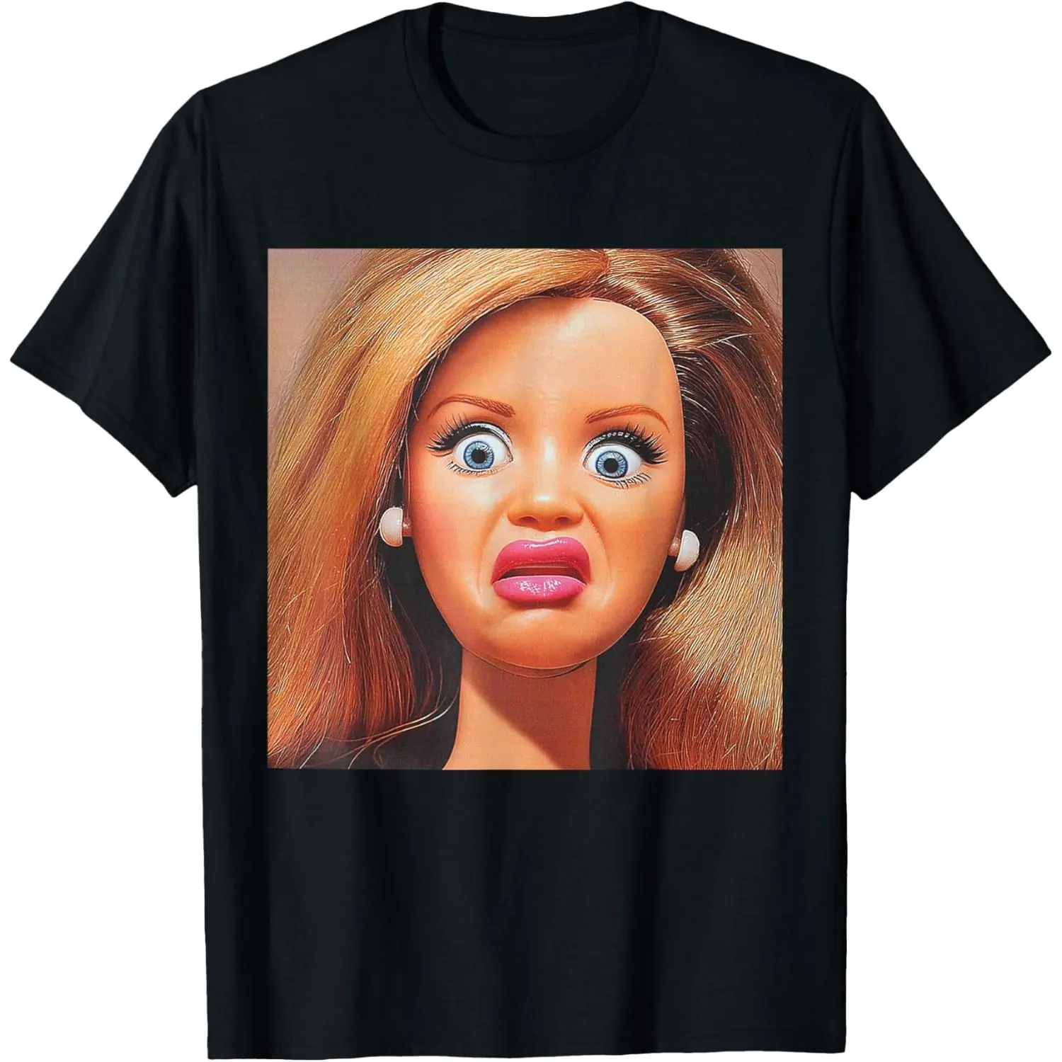 100% Cotton Funny Disgusting Doll face Meme Hilarious Sarcastic Gift Y2K T-Shirt