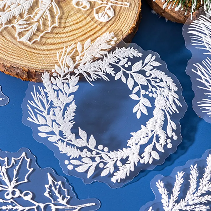 20pcs Snowy Series Bubble Stickers, Hand Account Background Decoration Material, DIY Photo Frame Phone Case Key Card Cover Diary Album