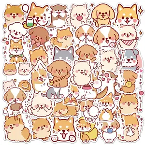 Fluffy Dog Series Naughty Stickers, 50pcs/set Cartoon Mixed Pattern Decorative Graffiti Stickers, Cartoon Anime Naughty Stickers, DIY Creative Fun Toy for Boys & Girls, Funny Stickers, Sticker Packs