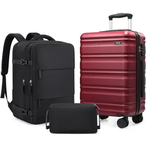 Miusse 3-Piece Lightweight Hardshell Luggage Set – Durable ABS Suitcases with Spinner Wheels, TSA Lock & YKK Zipper for Carry-On & Checked Travel outdoorfun