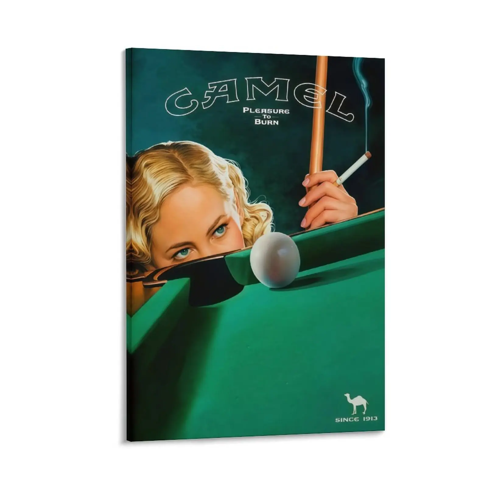 1950s Retro Pinup Billiards Artistic Canvas Print, Vintage Pool Room Home Wall Decor, Posters & Prints Home Supplies