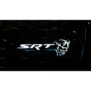 Habibis Carbon Flow Series SRT Demon Front Emblem Lights for Dodge Charger Challenger & Mustang Full RGB Chasing Modes App Controlled Weather Resistant Plug and Play