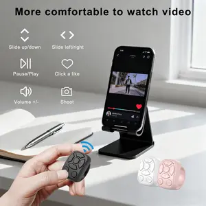 ABS TikTok Wireless Scroll Ring Bluetooth Remote Controller - Smartphone Accessory for iPhone, iPad, Android, Fingertip Camera Shutter, Ideal for Video Recording, Music Playback (Black/White/Pink)