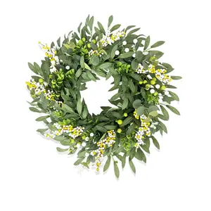 20 Inch Christmas Wreath,Door Wreath Green Eucalyptus for Front Door Wreaths Spring Summer Olive Wreath Artificial Leaves Mixed Berry Wreaths for All Season Home Farmhouse Porch Year Round Outdoor Wall Decorating,Patio Decoration,Christmas Decorations