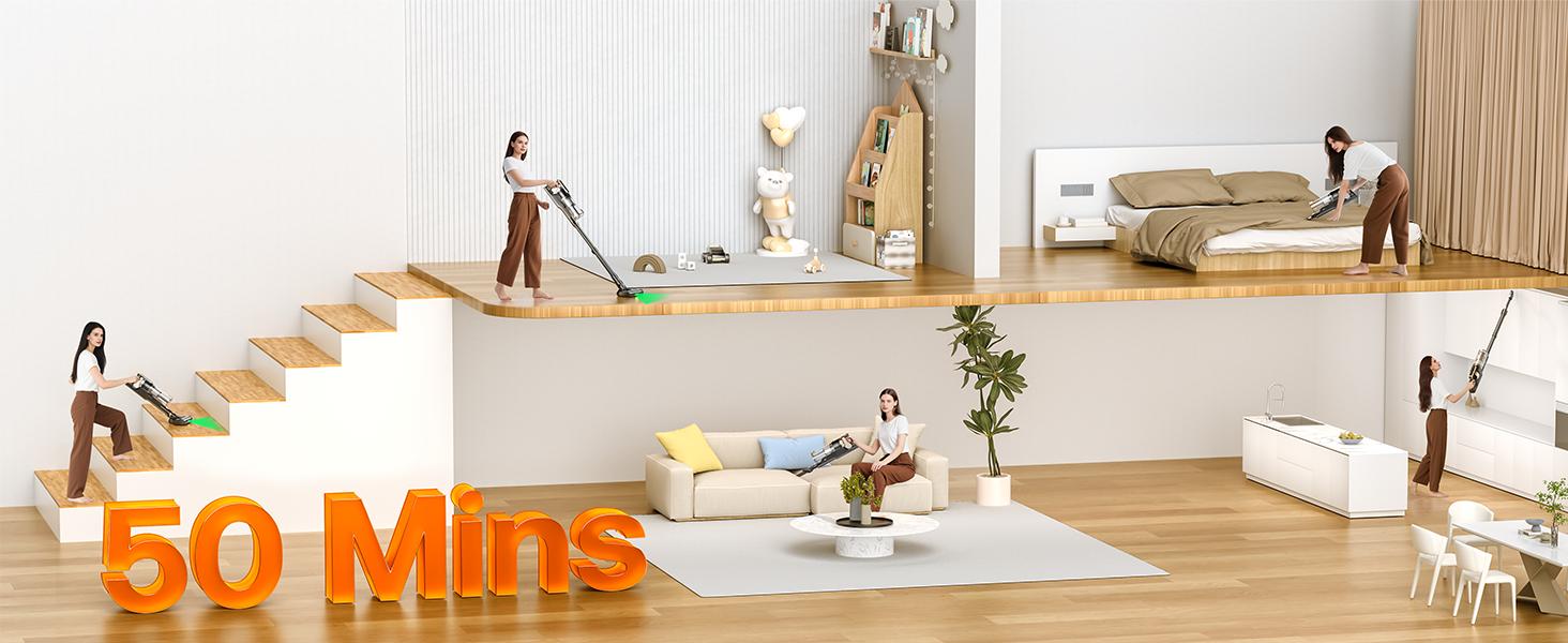 ใ2026 New ArrivalsใTrucozie T550 Cordless Vacuum Cleaner, 40kPa Powerful Suction Smart Stick Vacuum with 50 Mins Runtime, 8-in-1 Lightweight Handheld/Upright Vacuum for Hardwood Floor, Carpet, Pet Hair & Car ใ2026 New ArrivalsใTrucozie T550 Cordless Vacuum Cleaner, 40kPa Powerful Suction Smart Stick Vacuum with 50 Mins Runtime, 8-in-1 Lightweight Handheld/Upright Vacuum for Hardwood Floor, Carpet, Pet Hair & Car
