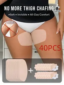 40 Pieces/ Set Disposable Non Woven Thigh Friction Pads, Anti Chafing Thigh Protectors, Soft Breathable, Sweat Proof, Ultra Thin, Lightweight, Outdoor Use, Sweat Patches