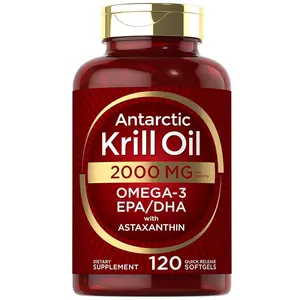 Carlyle Antarctic Krill Oil 2000 mg 120 Softgels  Omega-3 EPA, DHA, with Astaxanthin Supplement Sourced from Red Krill  Maximum Strength  Laboratory Tested