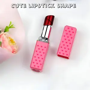 Cute Red Lipstick Lighter Soft Flame Refillable Butane Lighter Unique Torch jet Cool Lighters for Women Girls Birthday Anniversary Valentine Gifts (Butane Gas Not Included) pink windproof handle mini surprise christmas new year gift  practical weird