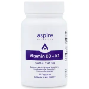 Aspire Nutrition Vitamin D3 + K2 Capsules
