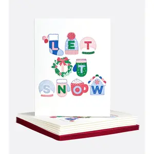 Monogram Christmas Letterpress Holiday Boxed Notes - Set of 6