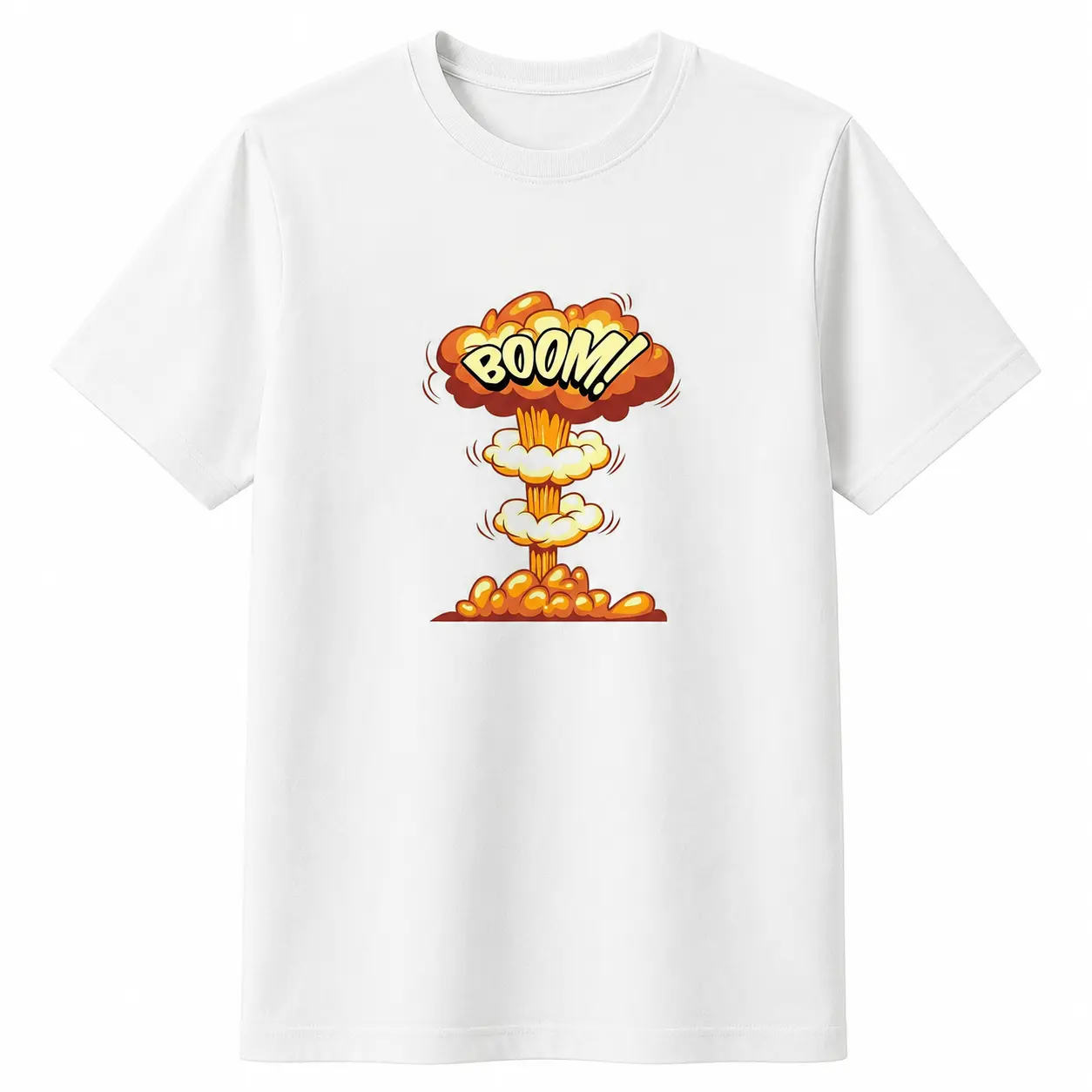 Boom Comic Graphic T-Shirt, Cartoon Pop Art Tee, Funny Explosion Print Shirt, Casual Novelty Gift