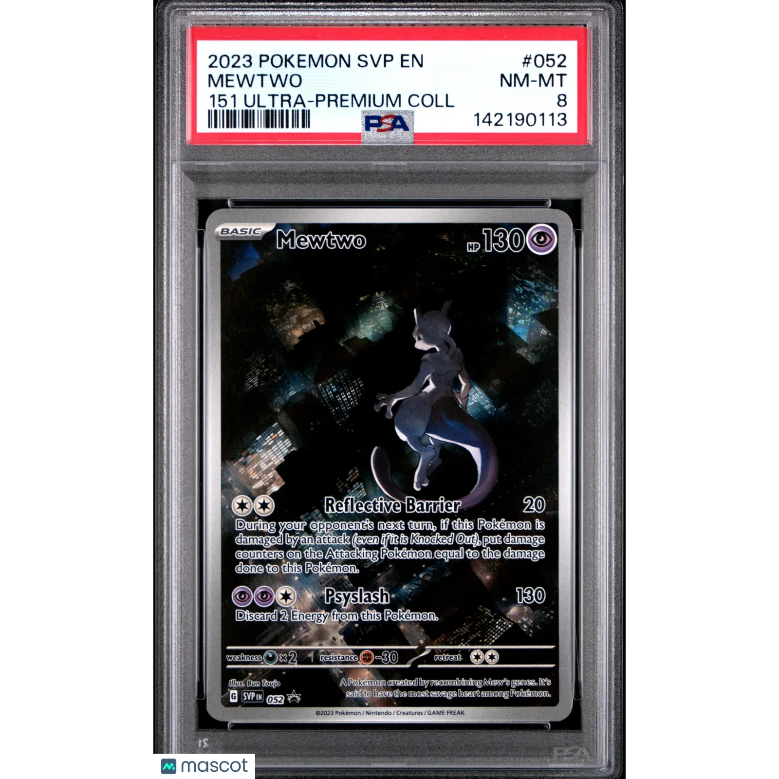 2023 Pokemon Svp En-Sv Black Star Promo #052 Mewtwo 151 Ultra-Premium Coll PSA 8