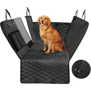 Rear Seat Dog Car Hammock Cover - 100% Waterproof, Scratch Res., Non-Slip, with Mesh Window, Pet Car Accessory, Animal Carrier
