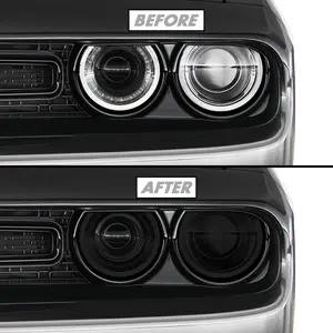 FOR 15-23 Dodge Challenger Headlight SMOKE Precut Vinyl Tint Overlays