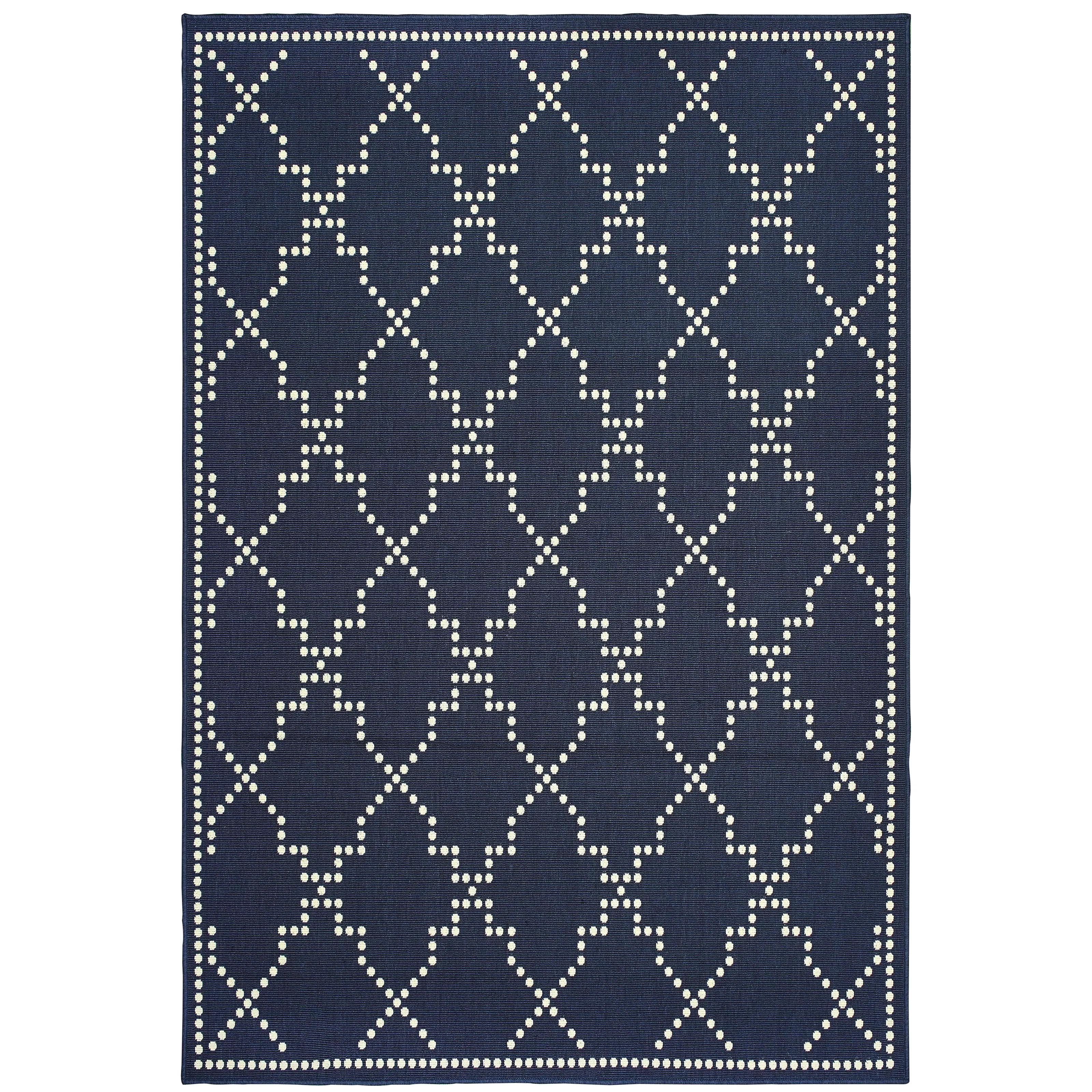 Oriental Weavers Marina 7765B Navy Ivory Moroccan Machine Woven Rugs