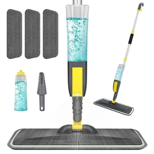 Mops for Floor Cleaning, Microfiber Spray Mop with 400ml Refillable Bottle and 3 Replacement Pads Dry Wet Floor Mop Dust Mop Multi-surface spray mops Multi-surface spray mop Washable microfiber pads Hardwood floor spray mop Tile cleaning mop 11